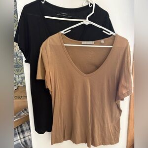 Lot of 2 Vince brand t-shirts. EUC. Black and brown.